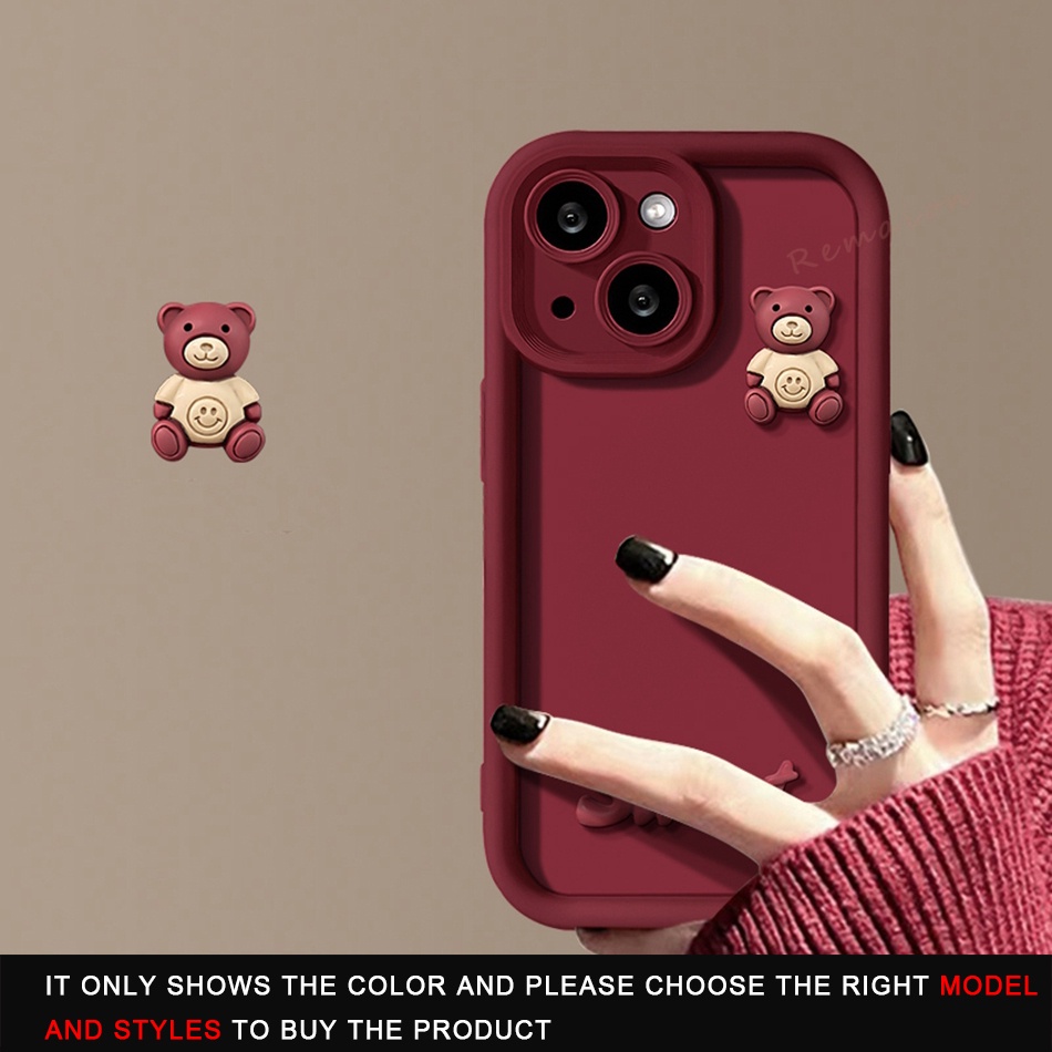 Ốp Điện Thoại Silicon Mềm Hình Gấu 3d Cho iphone 11 12 13 14 15 pro max plus 11pro 15pro x xr xs max 7 8 plus se 2020