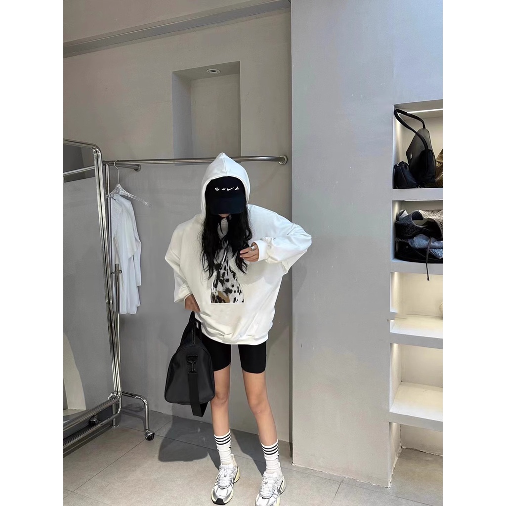 Áo Hoodie Nữ Tay Dài Dáng Rộng In Hình Chú Chó Dễ Thương Thời Trang Mùa Thu Mới