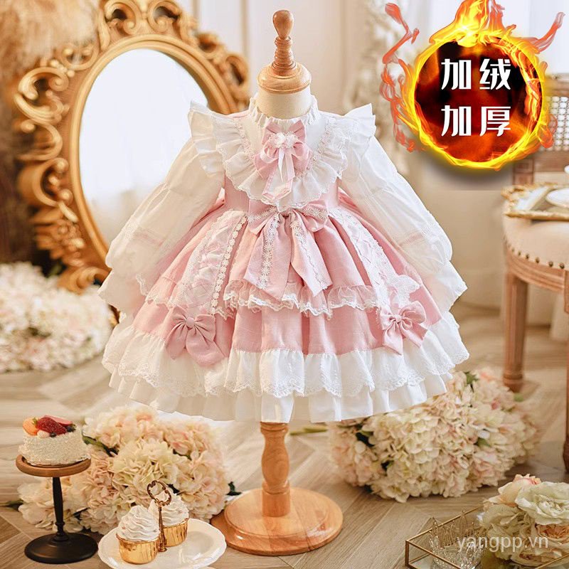 Hàng Mới Về Đầm lolita Thời Trang Thu Đông 2023 Dễ Thương Cho Bé Gái