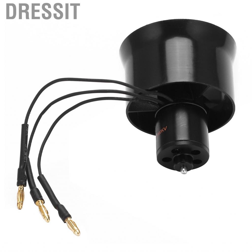 Dressit Brushless Motor EDF Ducted Fan Set  Sturdy 6 Blades QX‑Motor Lightweight for Replacement RC Airplane