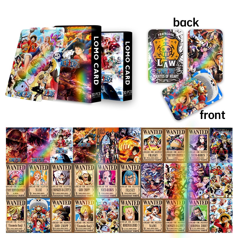 ONE PIECE Laser Flash Lomo Card Photocard 30 chiếc / hộp