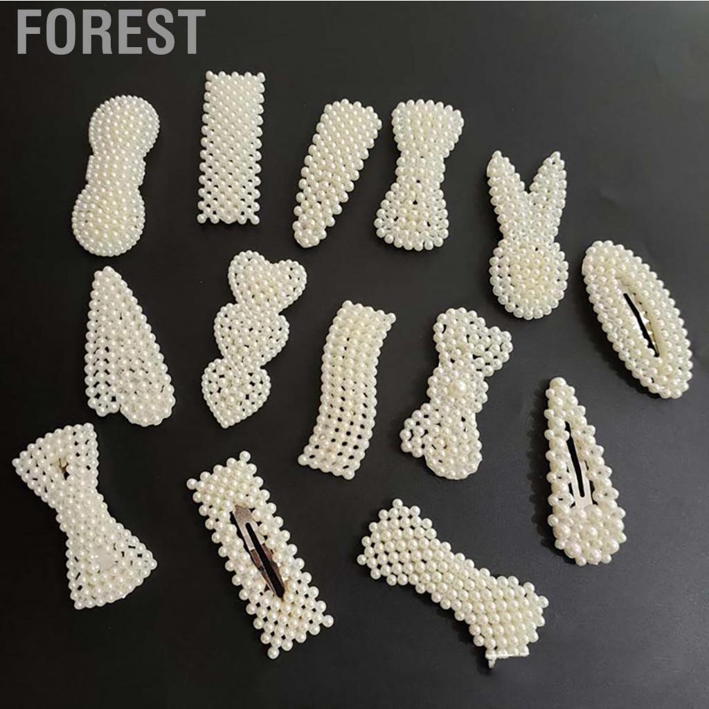 Forest False Pearl  Fashionable Cute Side Bangs Headwear Barrettes Hair Accessory F