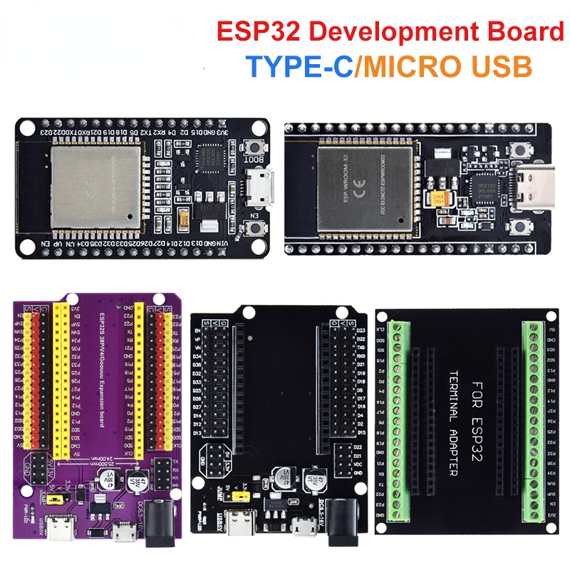 ESP32 Development Board TYPE-C/MICRO USB CP2102 WiFi+Bluetooth Dual Core ESP32-DevKitC-32 ESP-WROOM-32 Expansion 38PIN
