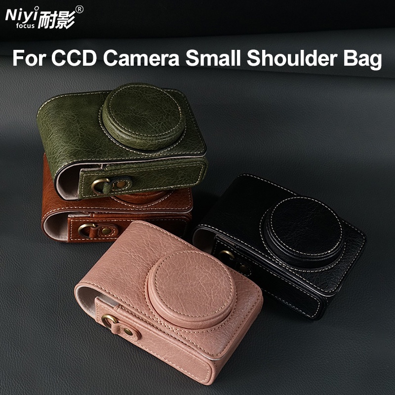 Retro CCD Camera Da PU Túi Đeo Vai Cho Sony ZV1 ZV-1 G7XIII SX740 Canon G7X II G7X III G7X 2 3