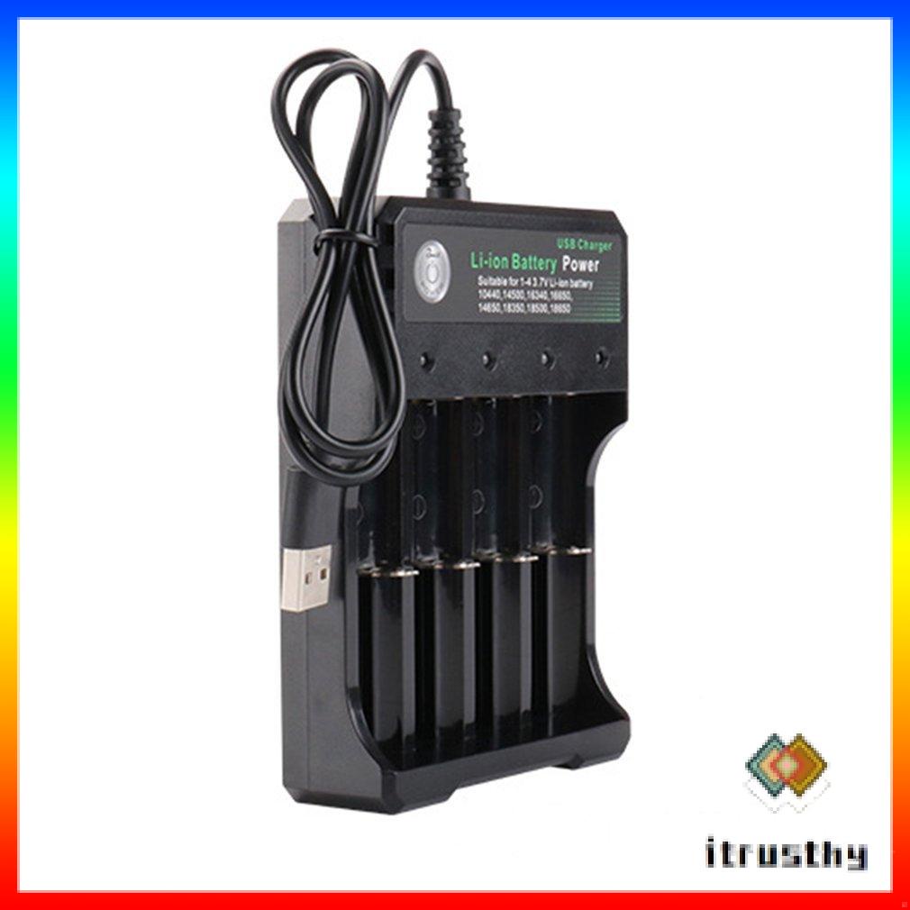 Bộ Sạc Pin Cho Pin 3.7V 18650 4 Cổng Sạc Pin Có Đầu Cắm USB Đa Năng Dụng Cụ Điện Phụ Kiện