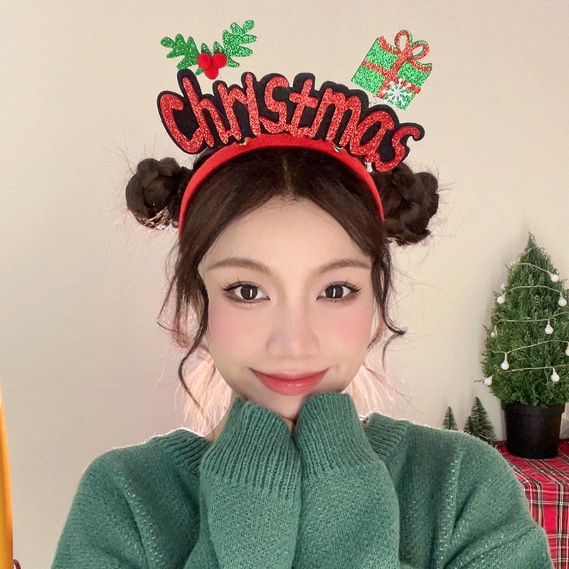 2023 Kids Headband Halloween Cosplay Hair Cartoon Elk Snowflake Bow Hairband Birthday Party Headwear Christmas Gift Accessories 0AZT