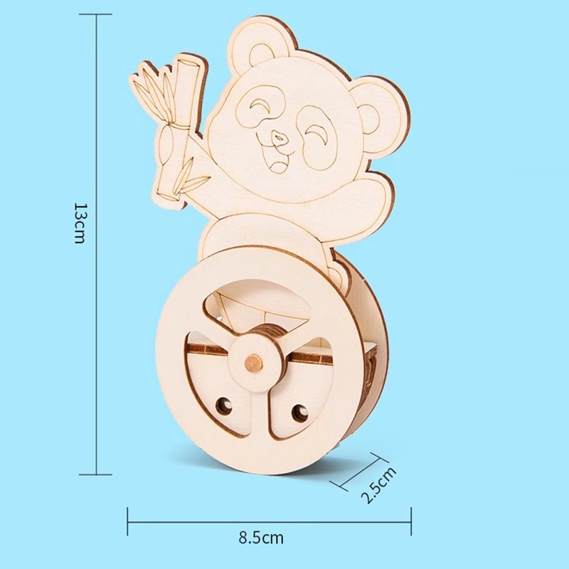 Đồ Chơi Thí Nghiệm Khoa Học Hình Gấu Trúc Bằng Gỗ handmade diy