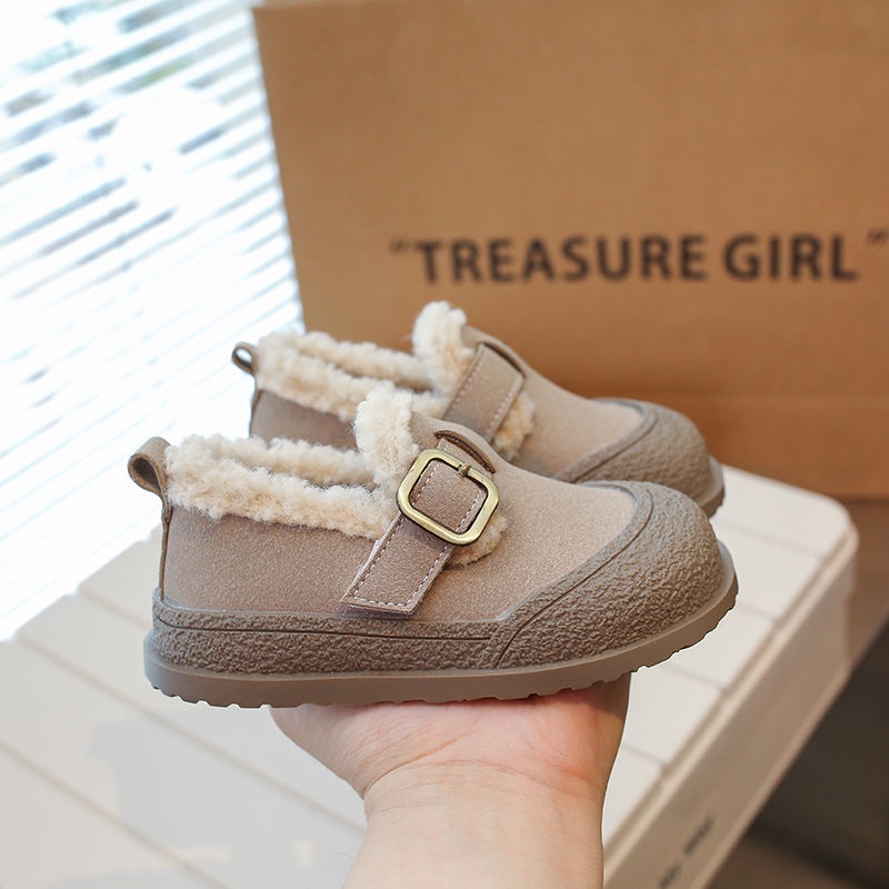 Giày Búp Bê birkenstock Lót Lông Cừu Phong Cách Hàn Quốc Thời Trang Thu Đông Cho Bé Trai Và Bé Gái