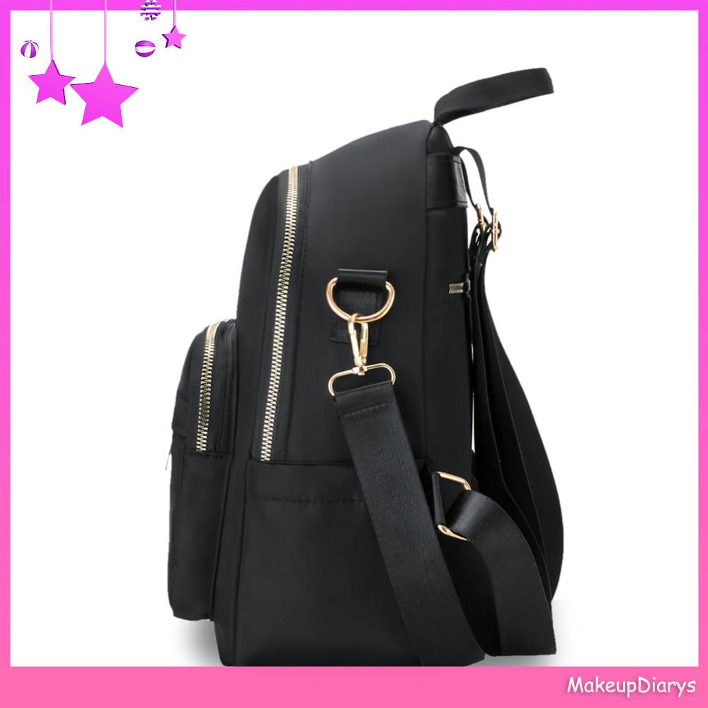 ★ Đồ Trang Điểm Trang Điểm ★ Au Balo Đeo Vai Có Dây Kéo Sức Chứa Lớn Màu Trơn Dành Cho Nữ