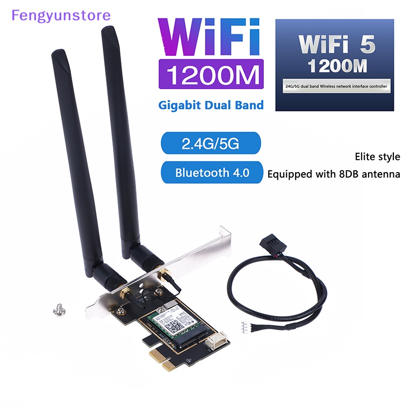 Card wifi Không Dây 2.4g / 5g intel 7260ac Cho Máy Tính Để Bàn pc 1200mbps 4.0