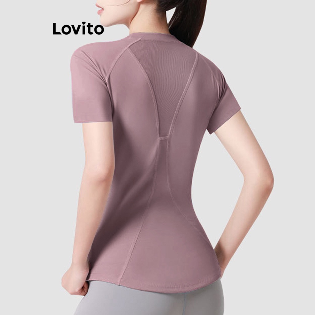 Áo thun Lovito thể thao màu trơn cơ bản cho nữ LNA27216
