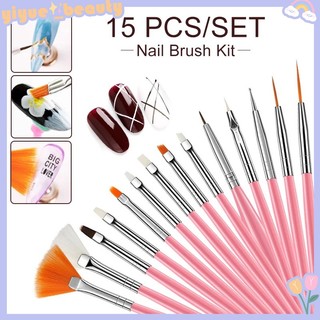 Set 15 cọ vẽ móng tay chuyên nghiệp chất lượng cao hb