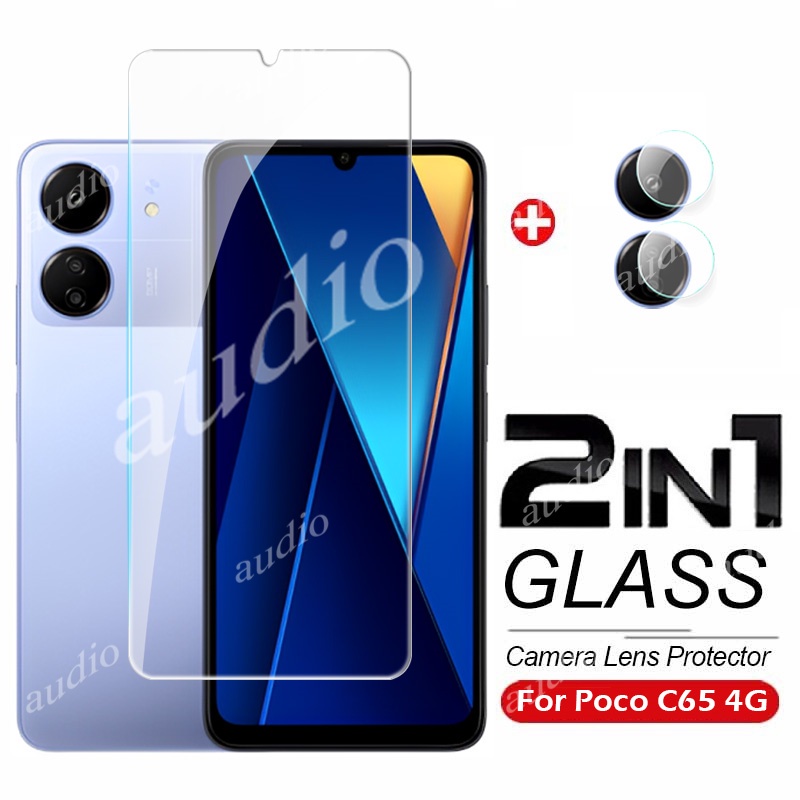 Kính Cường Lực 2 Trong 1 Bảo Vệ Toàn Màn Hình Cho poco c65 4g 2023 poco c65 c 65 65c pococ65 4g