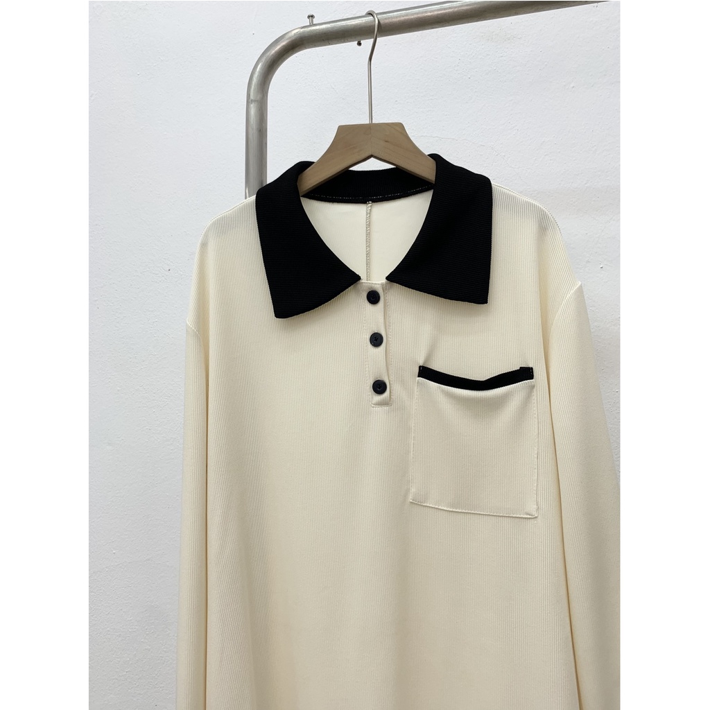 Váy polo phối cổ dáng suông xẻ sau V820 SUSSTORE