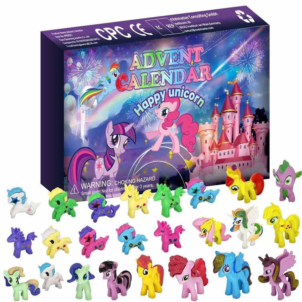 24Days Christmas Advent Calendar My Little Pony Blind Box Unicorn Cute Toys Xmas Countdown Gift