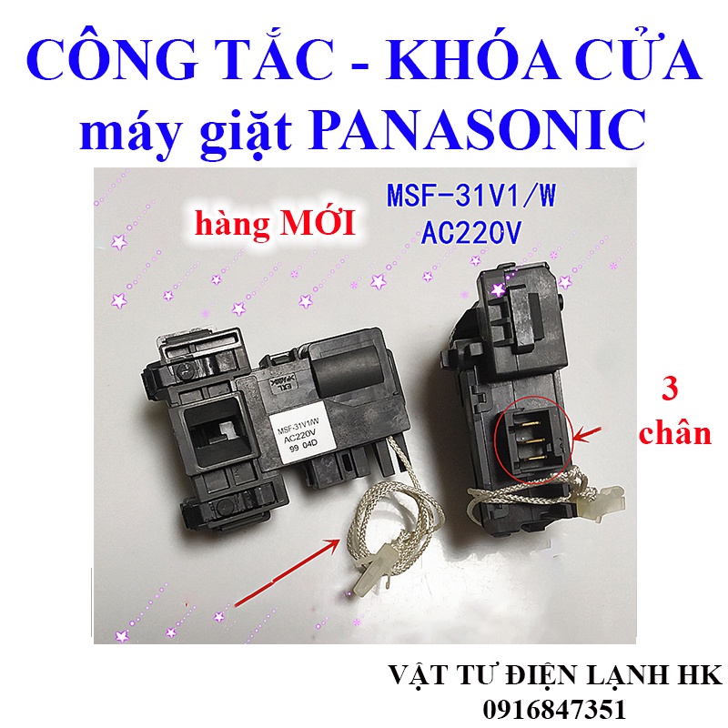 Công tắc khoá cửa máy giặt Panasonic cửa ngang - công tắc cửa mg - khoá máy giặt pana hàng Xịn
