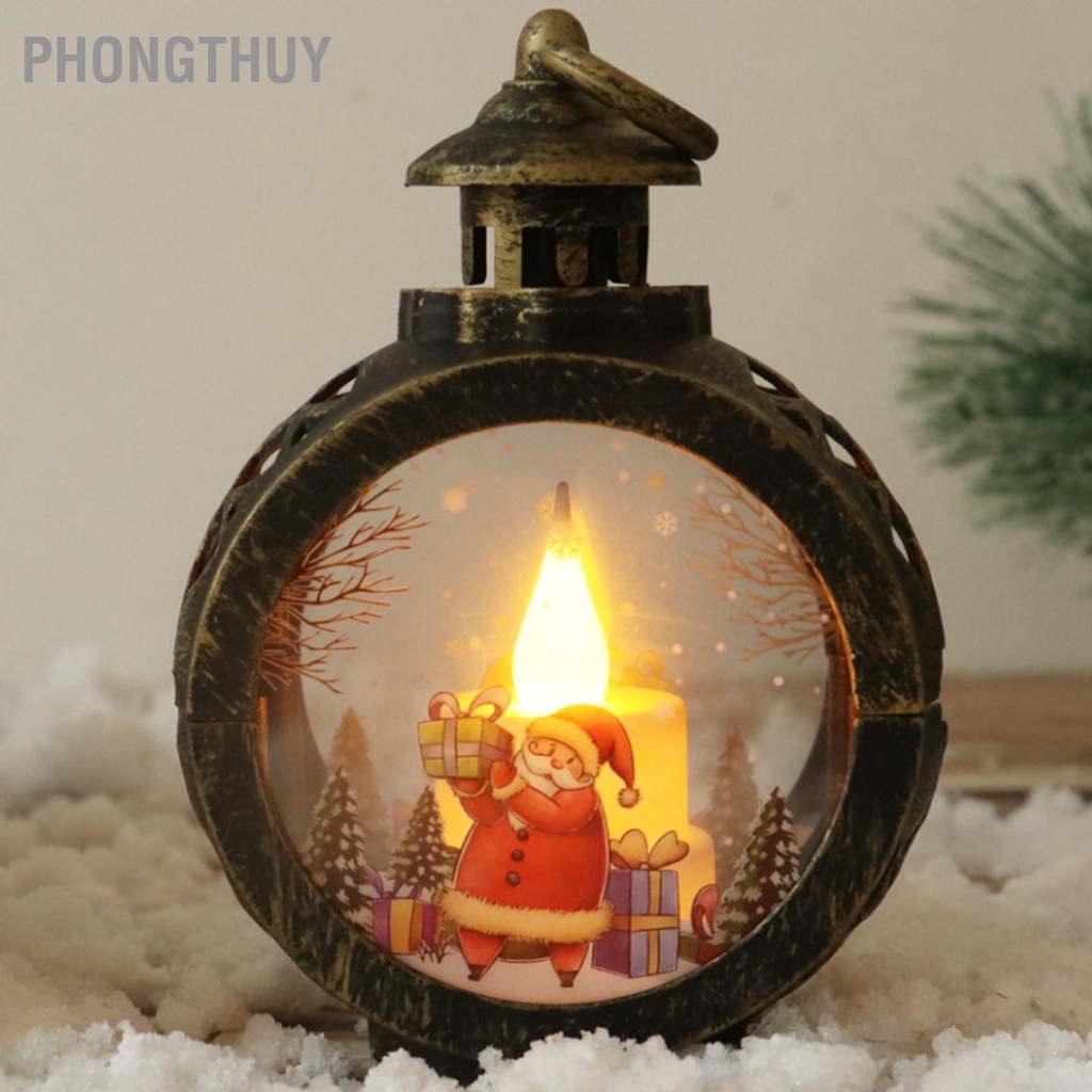 Đèn LED Hình Người Tuyết / Ông Già Noel - Nến Điện Tử Retro Thủy Tinh Trang Trí Giáng Sinh Cho Gia Đình