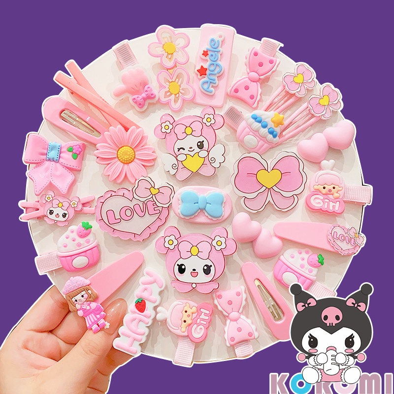 Set 14 Kẹp Tóc Phong Cách Hàn Quốc Dễ Thương Cho Bé Gái Kuromi