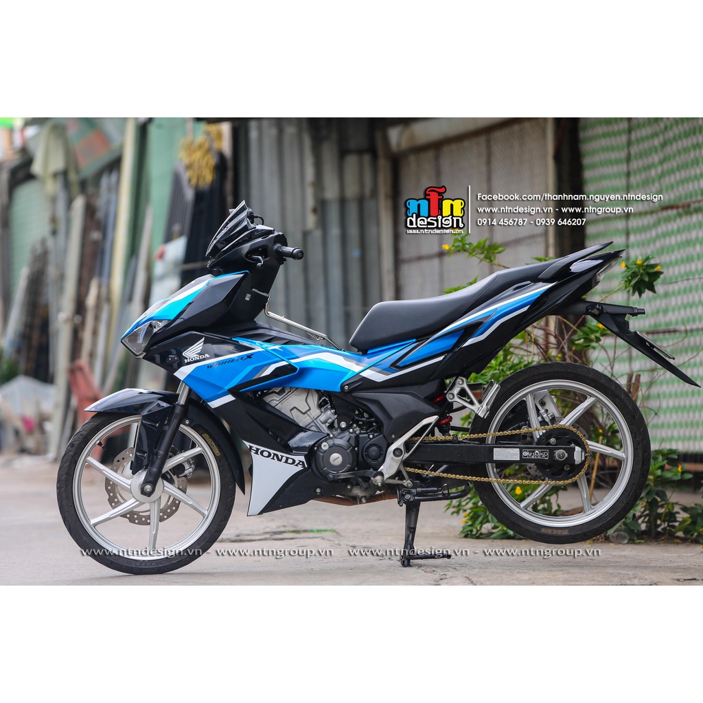 Tem rời Winner X xanh đen mẫu HRC phối màu đơn giản - không bay màu