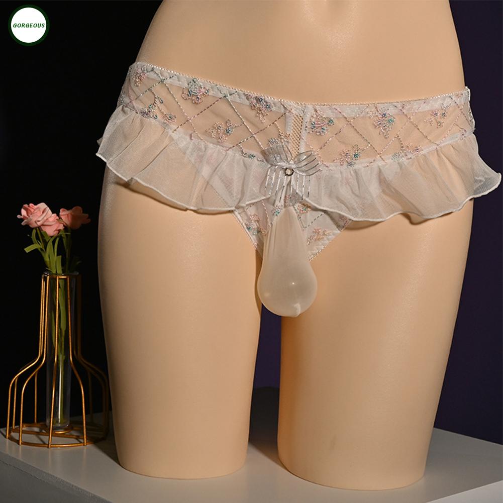 New Coming~Sexy Lace Pouch Thong G String Briefs Sissy Panties Enhance Your Allure#Home Essentialses