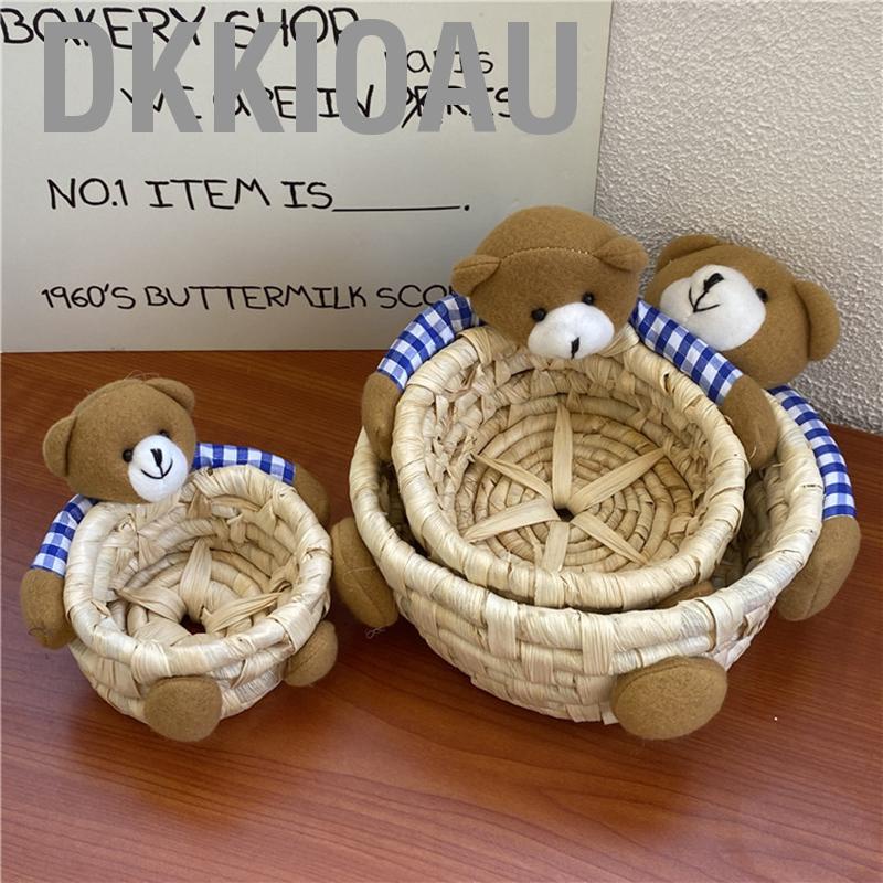 Dkkioau Cute Cartoon Bear Storage   for Desktop Office Bedroom