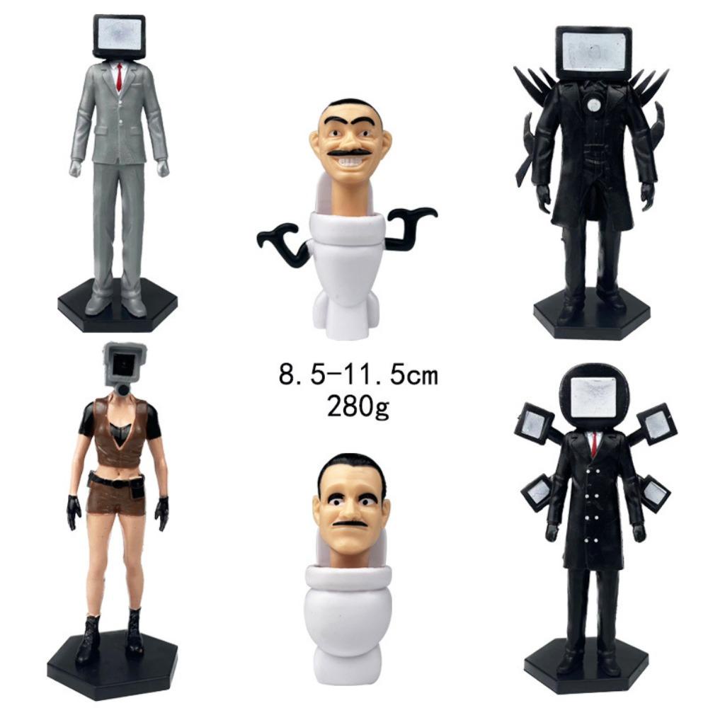 Yann1 6-17 Mô Hình Đồ Chơi toilet man / skibidi Bằng pvc Sáng Tạo Cho Bé Trai