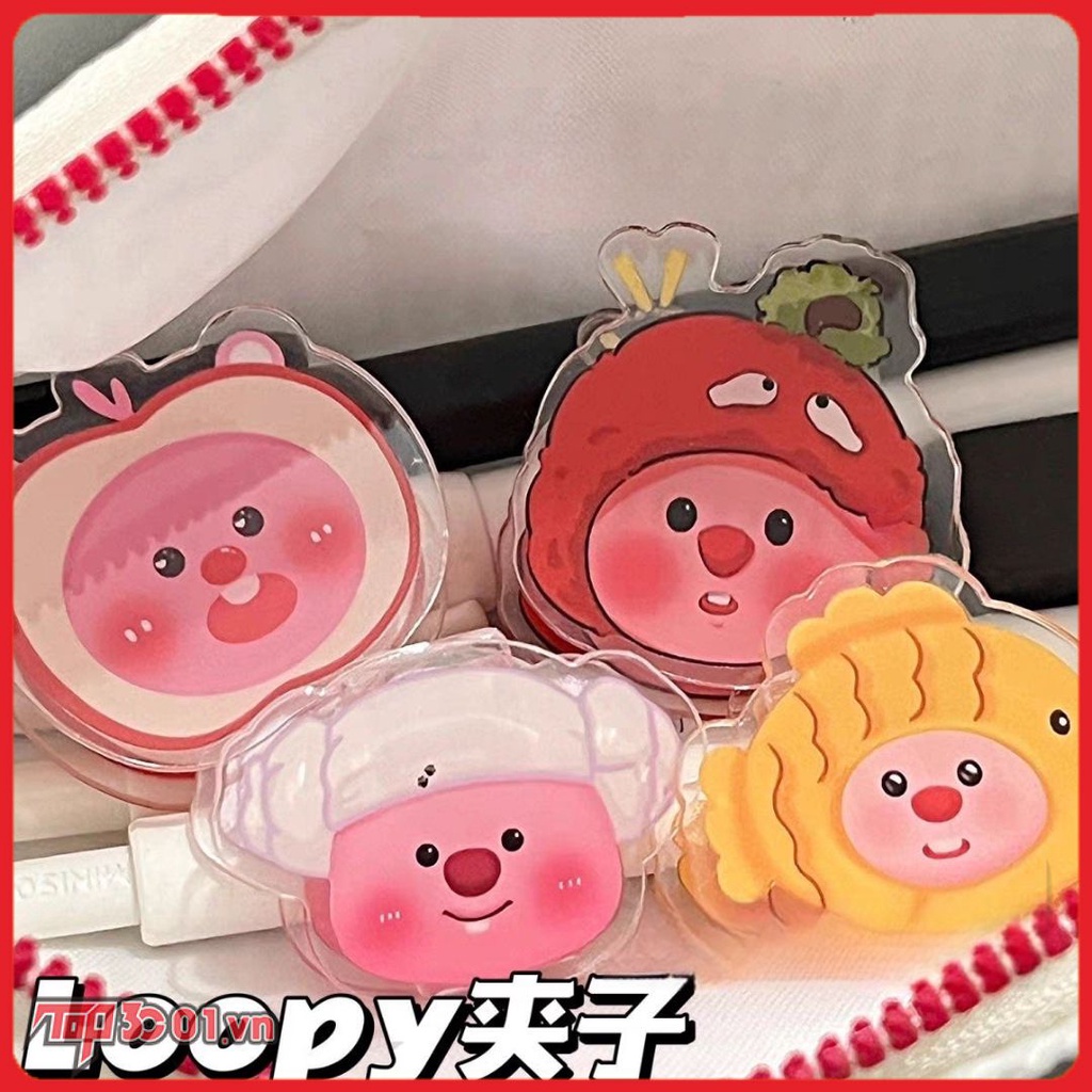 Dễ Thương Loopy Văn Phòng Phẩm Kẹp Pp Kẹp Acrylic Sổ Tay Kẹp Hoạt Hình Học Sinh Tập Tin Kiểm Tra Kẹp Giấy -top3C01
