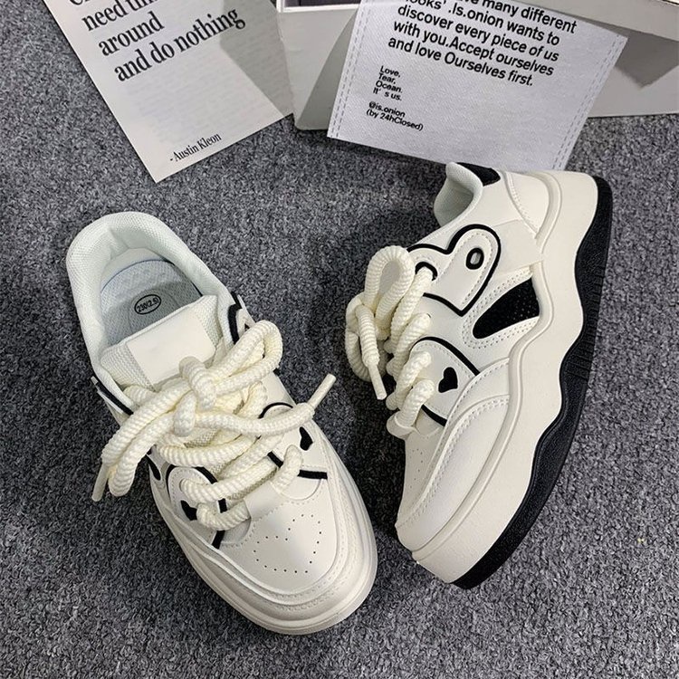 Dopamine Giày Thể Thao Trắng Đế Dày Thời Trang Năng Động Cho Nữ