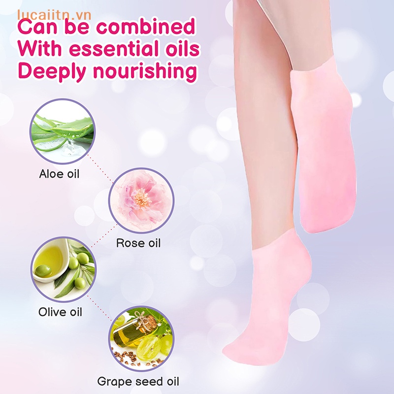 1 Cặp Vớ silicone gel Dưỡng Ẩm Tẩy Tế Bào Chết Và Khô Da Chân Hiệu Quả Lucaitn
