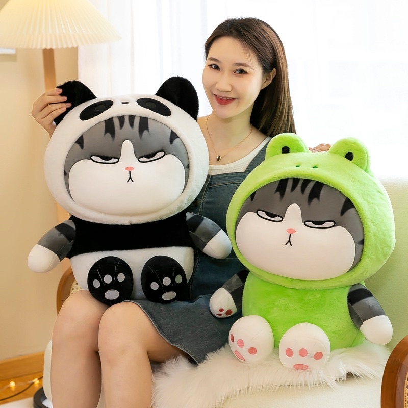 Đồ chơi bằng nhung mới nhất của Hoàng đế Ngô Vạn tuế mèo biến thành búp bê gấu trúc ếch 22-40cm
