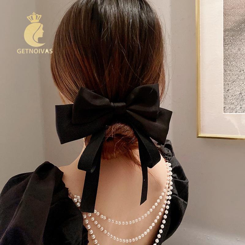 Kẹp Tóc Hình Nơ Bằng Vải satin Chất Lượng Cao Thời Trang