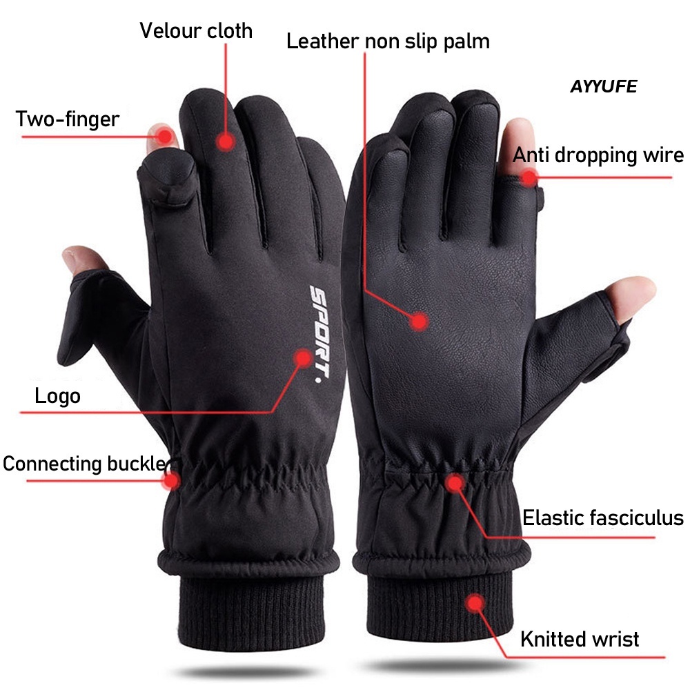 Ayyufe Găng Tay cotton 3m Giữ Ấm Mùa Đông Chống Thấm Nước Chống Gió Có Thể Chạm Màn Hình Cảm Ứng Dùng Khi Lái Xe Mô Tô