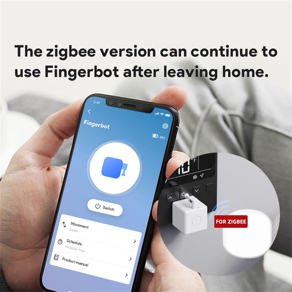 Pin nút thông minh CR2 3.0V Zigbee Fingerbot Plus Robot ngón tay thông minh 38g Công tắc thông minh Kích thước 34,5 34,5 34,5mm Robot ngón tay Thang máy gọi đồ tạo tác