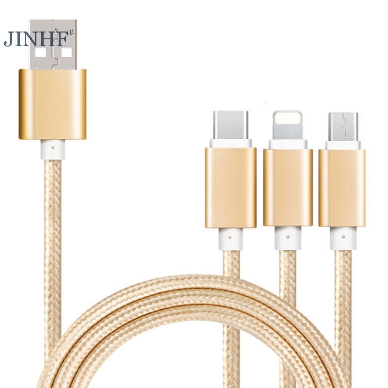 Cáp Sạc 3 Trong 1 type c micro usb Cho iphone android