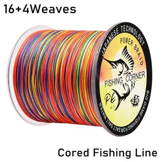 Cuộn dây câu cá 16 sợi pe bện nhiều màu 100m 300m 16x + 4x 70lb-280lb