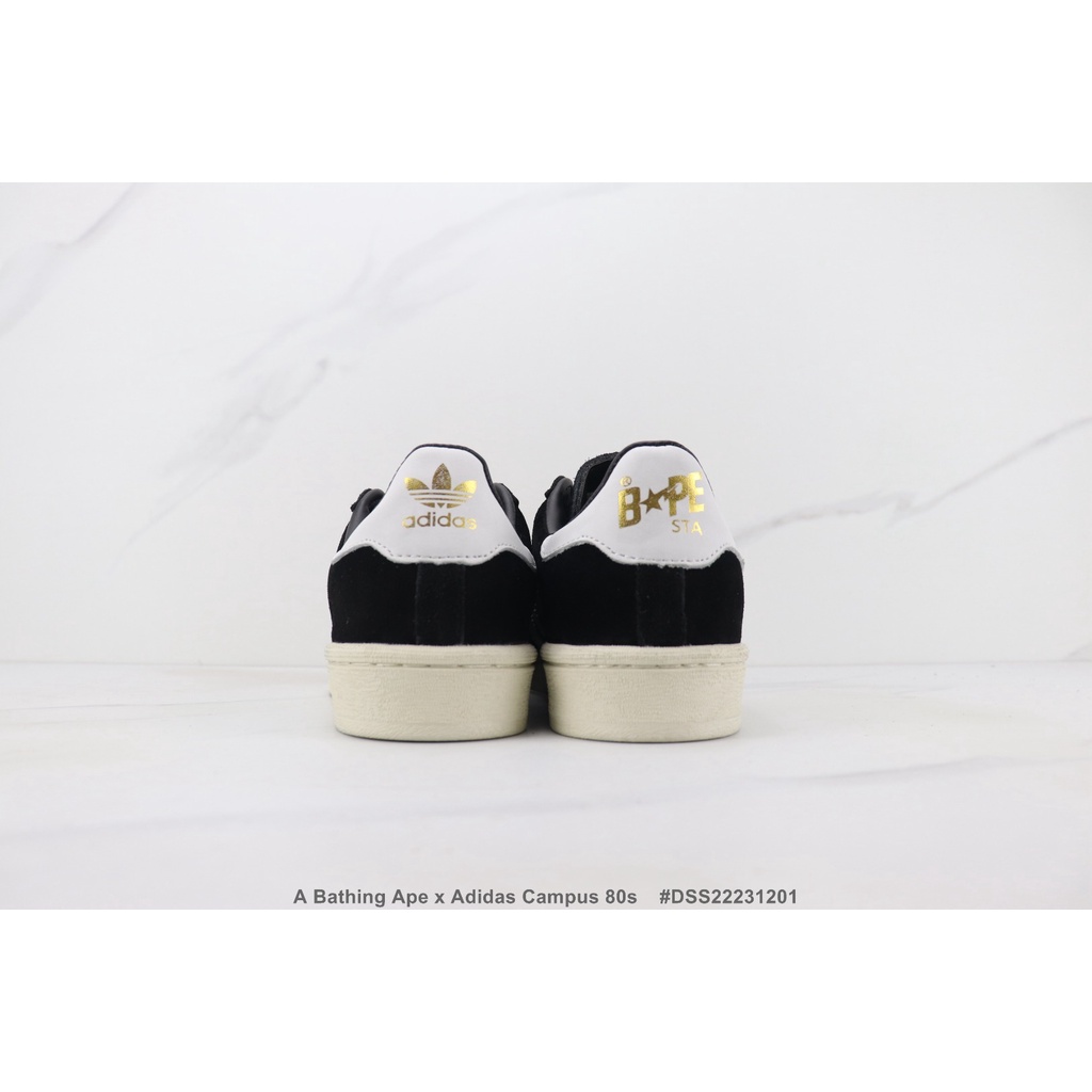 Giày Sneaker Da Bò Cổ Thấp 36-455 bape x adidas Campuss 80s 80s