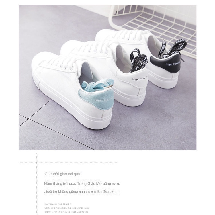 Mới Giày Thể Thao Đế Bằng Màu Trắng Thời Trang Xuân Thu