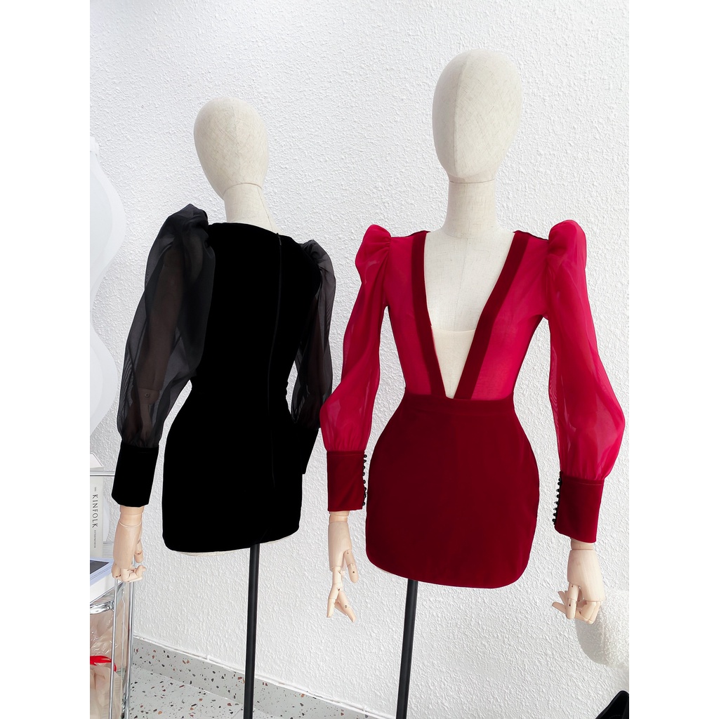 ĐẦM NHUNG TAY DÀI - B05305