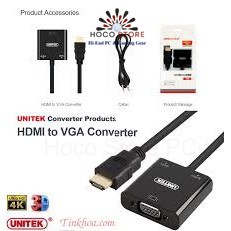 Cáp Chuyển Đổi HDMIi ra VGA, Cáp HDMI Ra VGA có Audio | Hoco Store PC