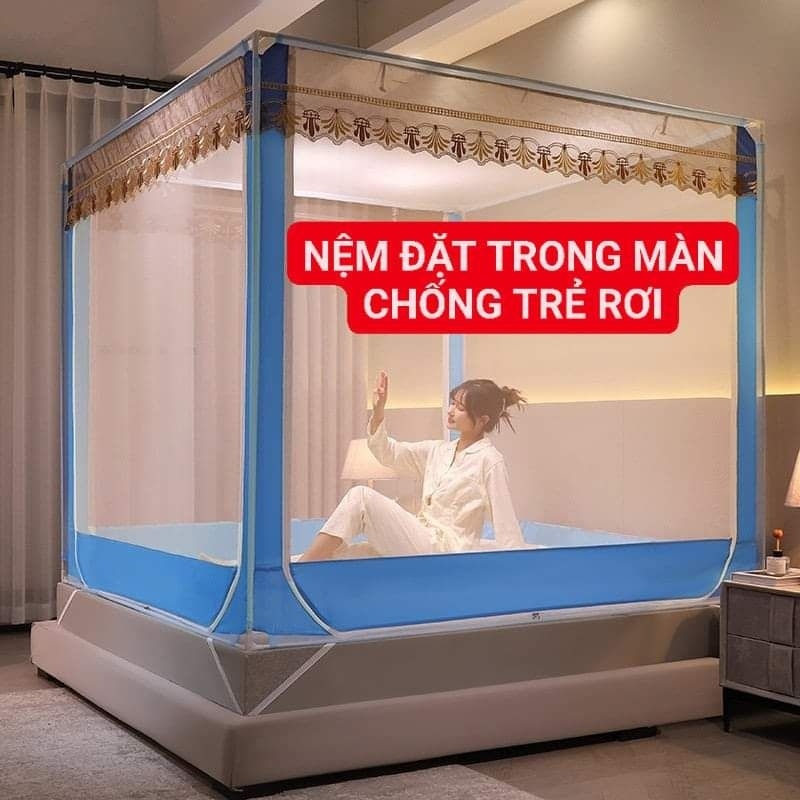 Mùng màn không khoan tường,khung Inox, màn cưới.màn chụp tự bung người lớn mẫu mới nhất 2023