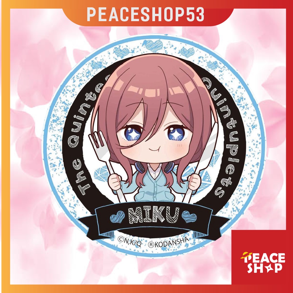 Huy hiệu Gotoubun no Hanayome Lấp Lánh Huy Hiệu Anime Nhà có năm nàng dâu Phụ Kiện Anime Manga Ver1 HH22