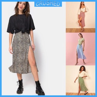 Chân Váy Chữ a Xẻ Tà Họa Tiết Da Báo Thời Trang Cho Nữ