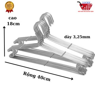 Combo 10 Móc nhôm quần áo ,móc treo quần áo Người Lớn - To Dày không ố bền đẹp hợp kim nhôm cao cấp