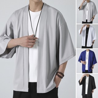 Áo khoác kimono màu sắc đơn giản phong cách nhật bản cho nam