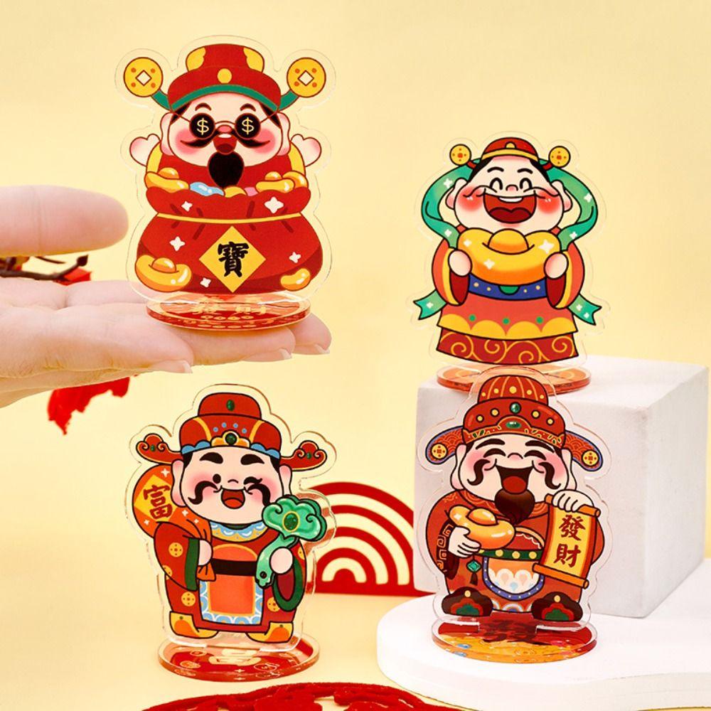 Mmluck god of Giàu Có Giá Đỡ Mô Hình Thần Tài Dễ Thương Sáng Tạo Phong Cách Trung Hoa Làm Quà Tặng / Mô Hình Đồ Chơi Để Bàn May Mắn Năm Mới