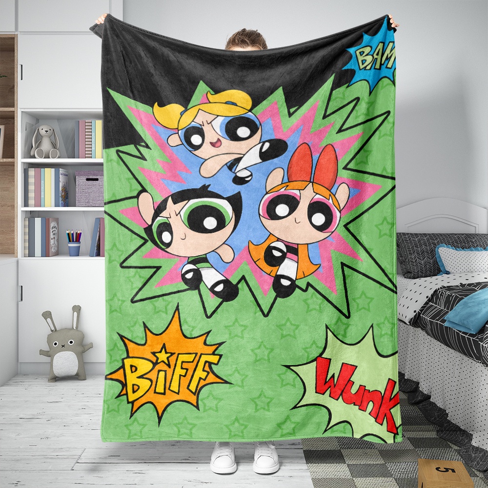 Hoạt Hình Chăn flannel Điều Hòa Không Khí In Hình powerpuff girls