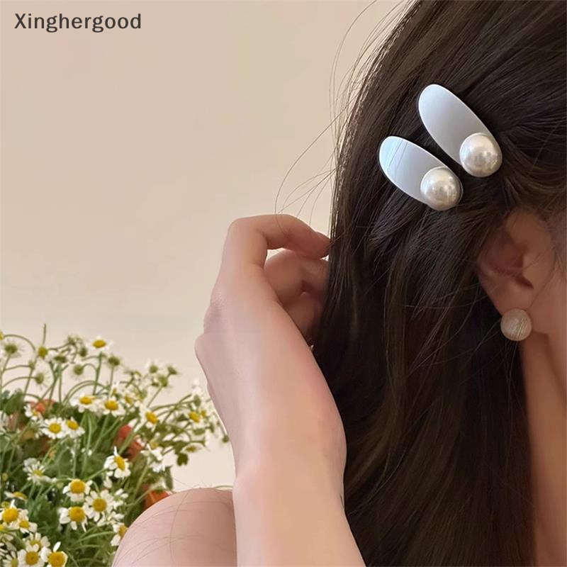 Xinghergood Kẹp Tóc Hình Trái Tim Bằng Kim Loại Màu Bạc Sáng Đơn Giản Cá Tính Thời Trang Cho Nữ xhg