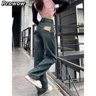 Prowow quần ống rộng quần nữ jean Stylish Phong cách hàn quốc thời trang WNK23C0FJC 51Z231219