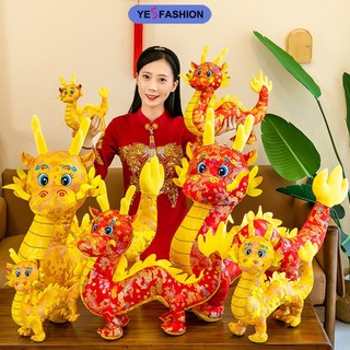 Thú nhồi bông hình rồng hoạt hình trung hoa sống động như thật