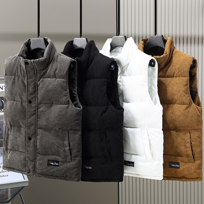 Áo Khoác cotton Dày Không Tay Họa Tiết Kẻ Sọc Thời Trang Thu Đông 2023 Cho Nam HP4285